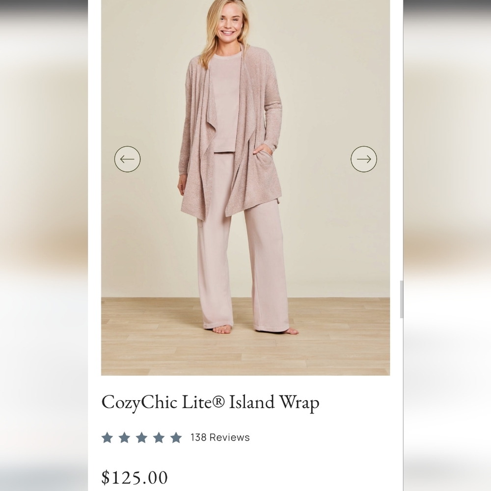 Barefoot Dreams Light Gray Open Front Cardiganare Cozychic Lite Knit Island Wrap - Picture 6 of 6